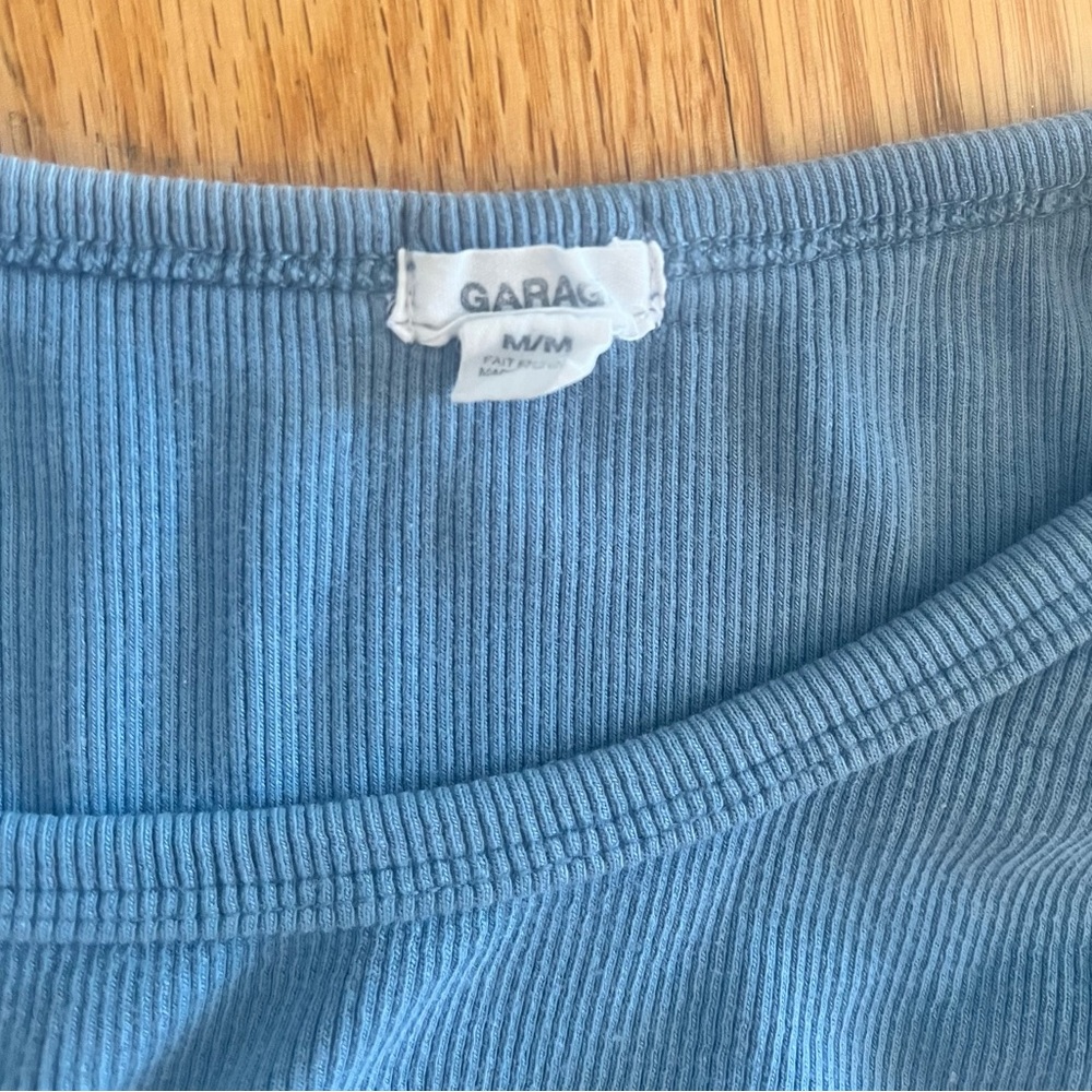 Garage Ribbed Blue Top - Picture 3 of 8